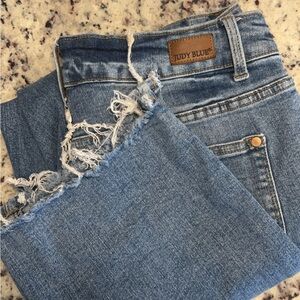 Judy Blue Blue Distressed Hem Bootcut Jeans